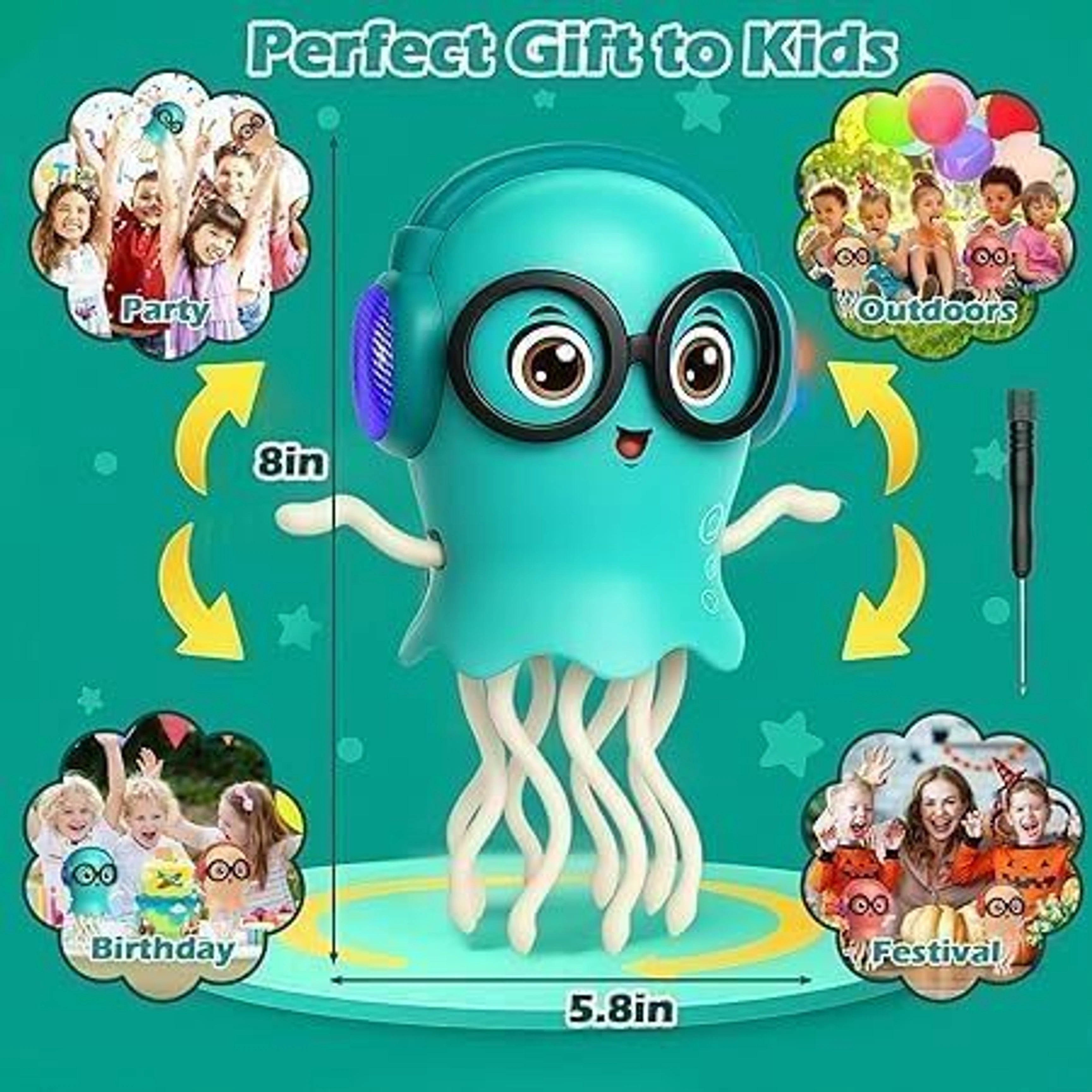 Dancing Jellyfish Bump & Go Musical Toy with LED Lights