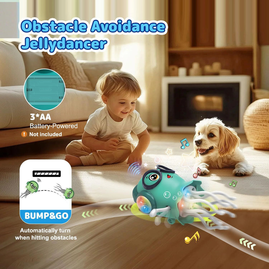 Dancing Jellyfish Bump & Go Musical Toy with LED Lights